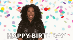 Oprah Winfrey Happy Birthday Confetti Greeting GIF