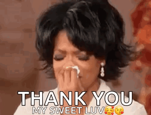 Oprah Winfrey Is Crying While Holding A Tissue In Her Hand . GIF