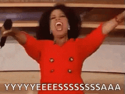 Oprah Winfrey Screaming Yessss While Holding Microphone GIF
