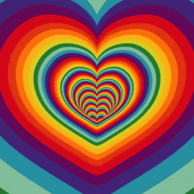 Optical Illusion Rainbow Heart GIF
