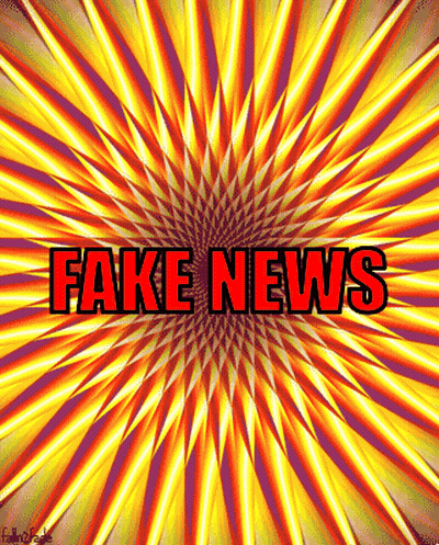 Optical Illusion Saying Fake News In Red GIF