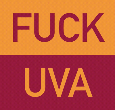 Orange And Purple Sign Saying Fuck Uva GIF