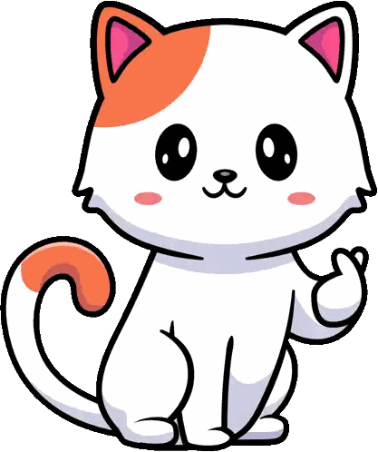 Orange And White Cat Holding Heart Sticker