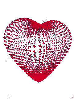 Orange And White Heart Made Of Smaller Hearts Sticker
