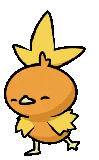 Orange And Yellow Chicken Cartoon Sticker