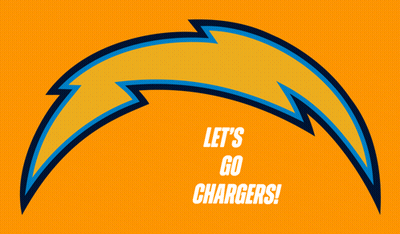Orange Background Lightning Bolt Let's Go Chargers GIF