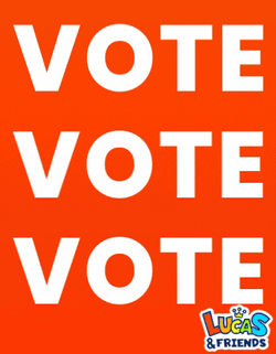 Orange Background Triple Vote GIF