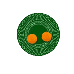 Orange Balls On Green Plate Badhai Ho Sticker