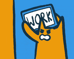 Orange Cartoon Kitty Smashing Computer GIF