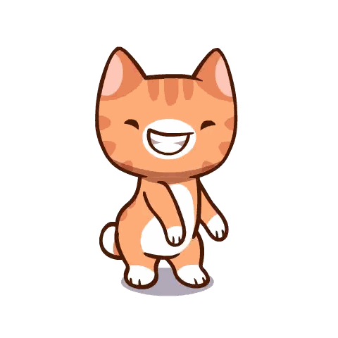 Orange Cat With Big Smile Sticker