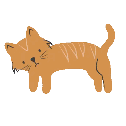 Orange Cat With Black Tail Sticker