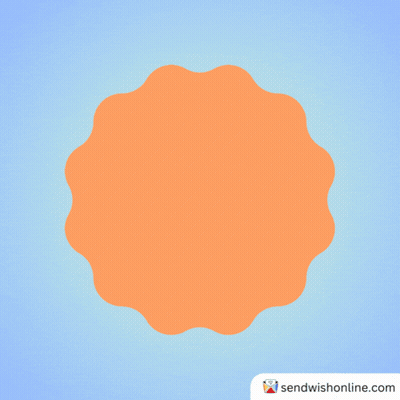 Orange Circle Saying Hip Hip Hooray GIF