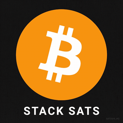 Orange Circle With White B Saying Stack Sats GIF