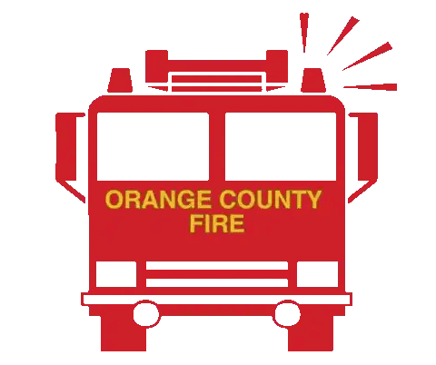 Orange County Fire Truck With Light Sticker
