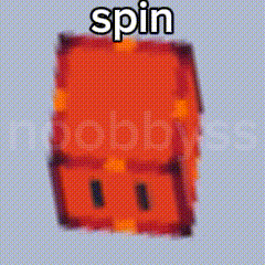 Orange Cube With Word Spin GIF