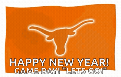 Orange Flag With Longhorn Happy New Year Game Day GIF