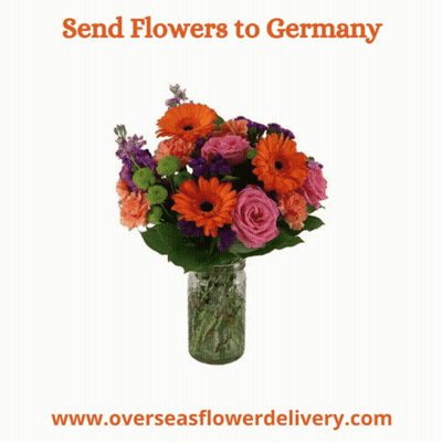 Orange Flower Bouquet In Vase GIF