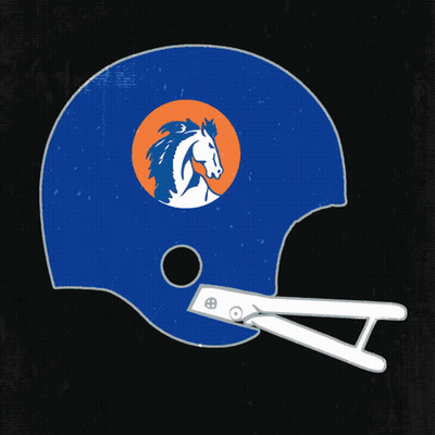 Orange Football Helmet With White Horse GIF