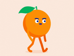 Orange Fruit Cartoon Walking GIF