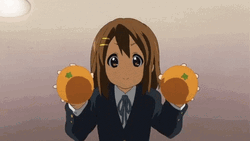 Orange Fruits Anime Girl Yui Hirasawa GIF
