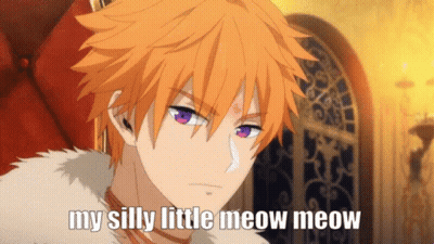 Orange Hair Purple Eyes Saying My Silly Little Meow Meow GIF