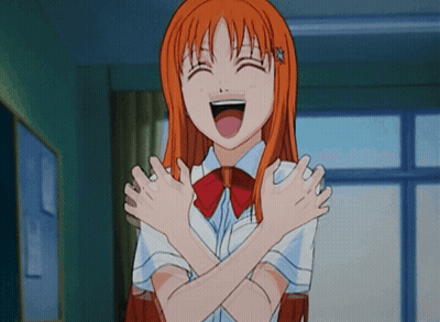 Orange-Haired Girl Red Bow Tie Laughing Arms Crossed