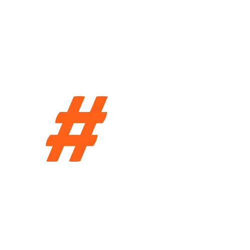 Orange Hashtag Symbol Sticker