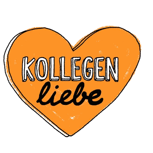 Orange Heart Saying Kollegen Liebe Sticker
