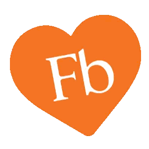 Orange Heart With FB Letter Sticker