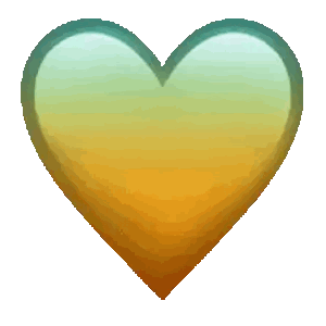 Orange Heart With Yellow Border Sticker