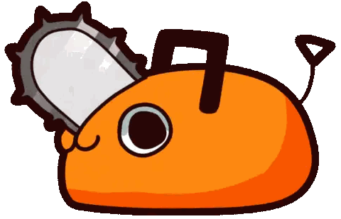 Orange Monster With Chainsaw Head Sticker
