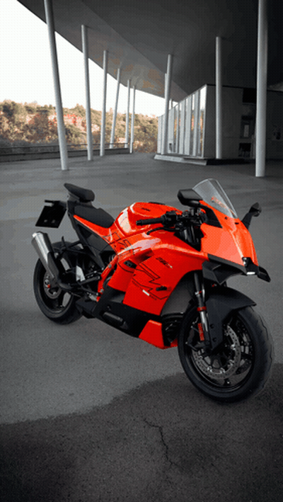 Orange Motorcycle With KTM GIF