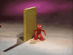 Orange Pony Pokey Pinning Gumby Down GIF
