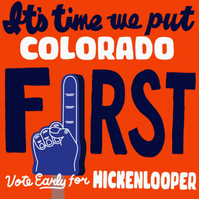 Orange Poster Saying It's Time We Put Colorado First GIF
