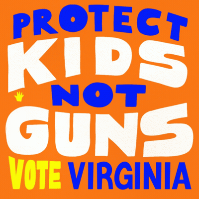Orange Poster Says Protect Kids Not Guns GIF
