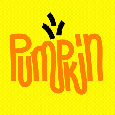 Orange Pumpkin With Black Stem GIF
