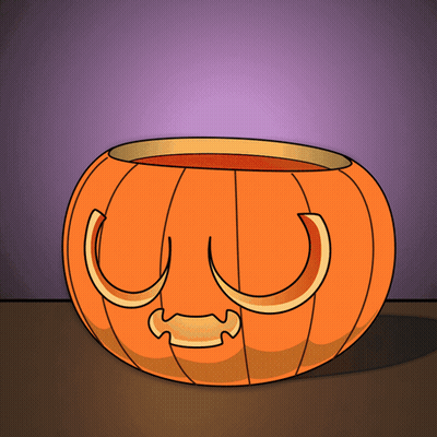 Orange Pumpkin With Carved Face GIF