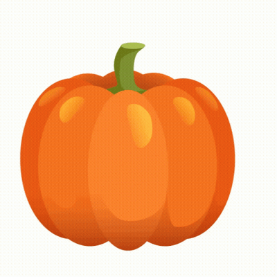 Orange Pumpkin With Green Stem And Leaf GIF