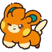 Orange Rabbit With Green Ear Sticker