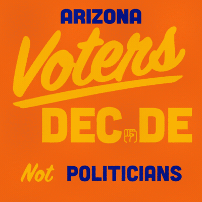 Orange Sign Saying Arizona Voters Decide GIF