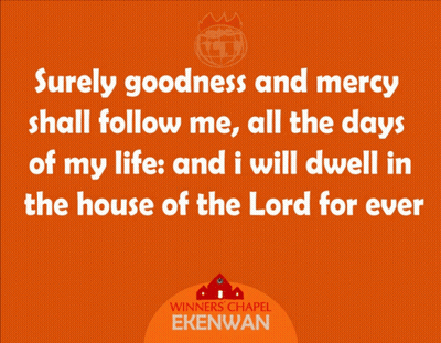 Orange Sign Saying Surely Goodness And Mercy GIF