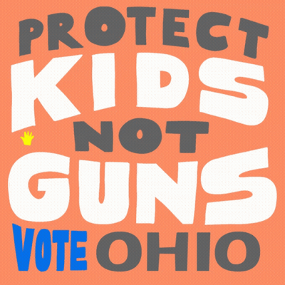 Orange Sign Says Protect Kids Not Guns GIF