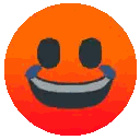 Orange Smiley Face Crying Sticker