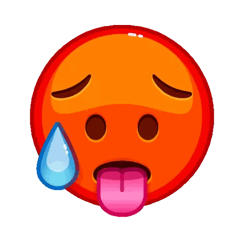Orange Smiley Face With Tongue And Sweat Sticker