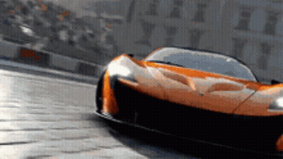 Orange Sports Car Driving GIF