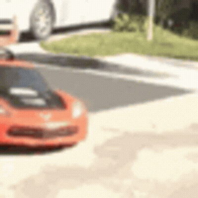 Orange Sports Car Driving GIF