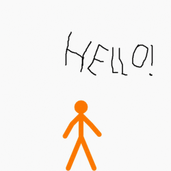 Orange Stickman Waving Hello GIF