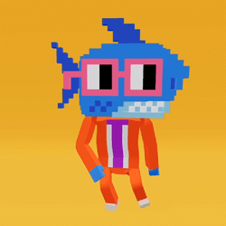 Orange Suit Dancing Shark GIF