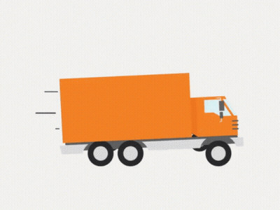 Orange Trailer With Wheels GIF