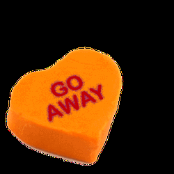 Orange Transparent Heart Sticker Go Away GIF